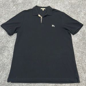 Mens Burberry golf half button golf shirt.